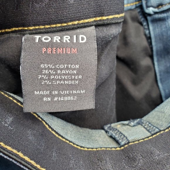 Torrid Premium Sky High Rise Size 24R Skinny Distressed Stretch Denim Jeans - Picture 9 of 10